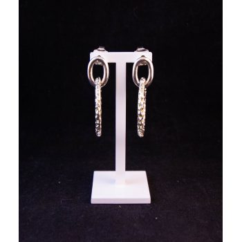Silver drop mock hoop stud earrings Price includes nationwide delivery