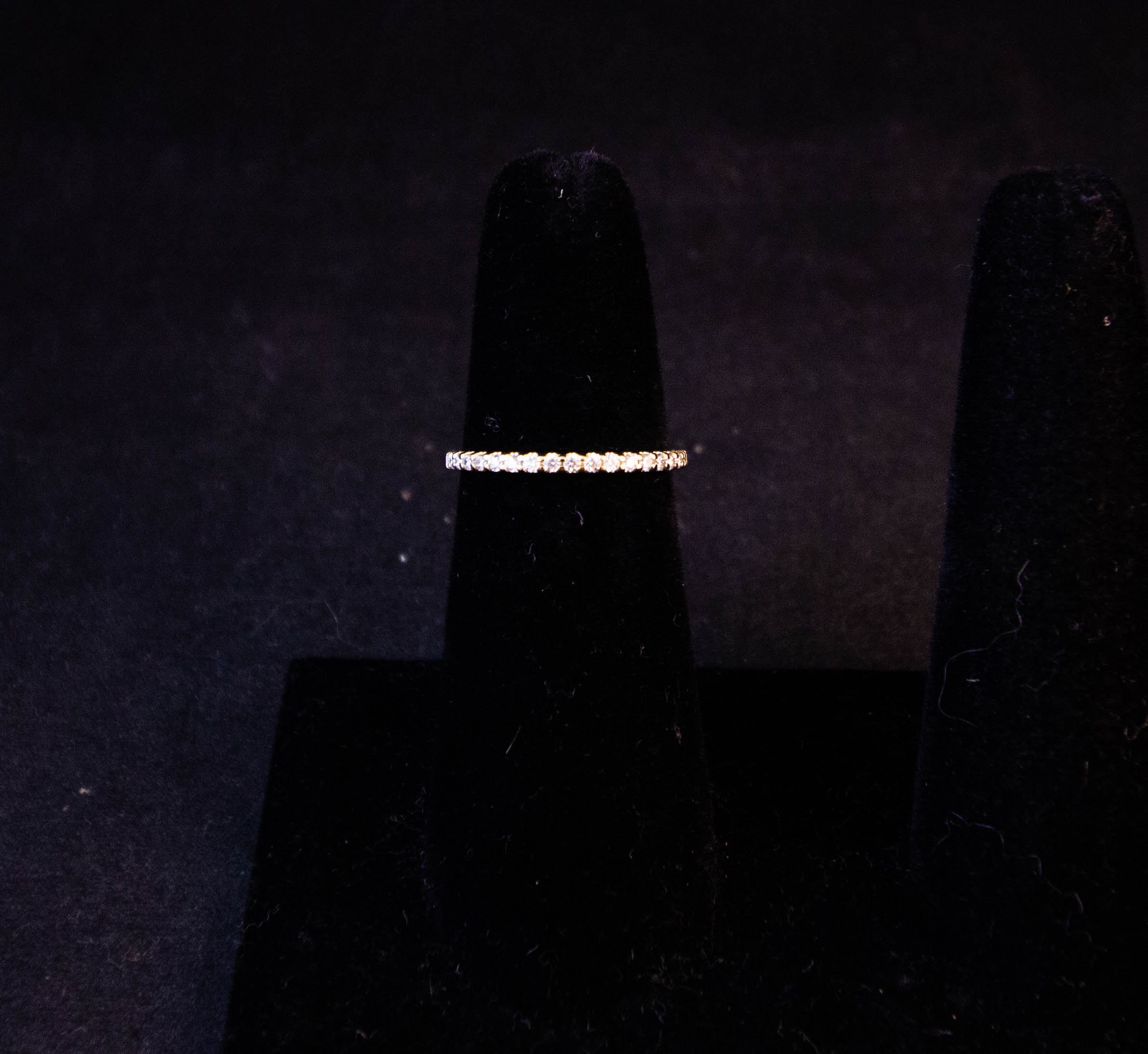 IMG_2408 18k yellow gold half eternity ring. Total diamond .2ct. Size L. Price includes nationwide delivery