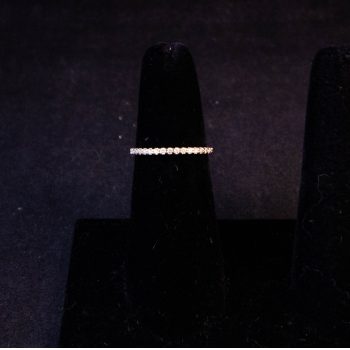 18k yellow gold half eternity ring. Total diamond .2ct. Size L. Price includes nationwide delivery