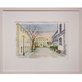 Roisin O'Shea watercolour painting The Deanery, Cathedral Square, Waterford. Frame measures 55.5 x 45.5cm, painting measures 36 x 25.5cm. Price includes nationwide delivery