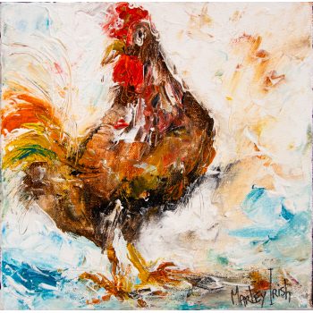 Marley Irish Hen acrylic painting on canvas, unframed. Measures 25 x 25cm. Price includes nationwide delivery