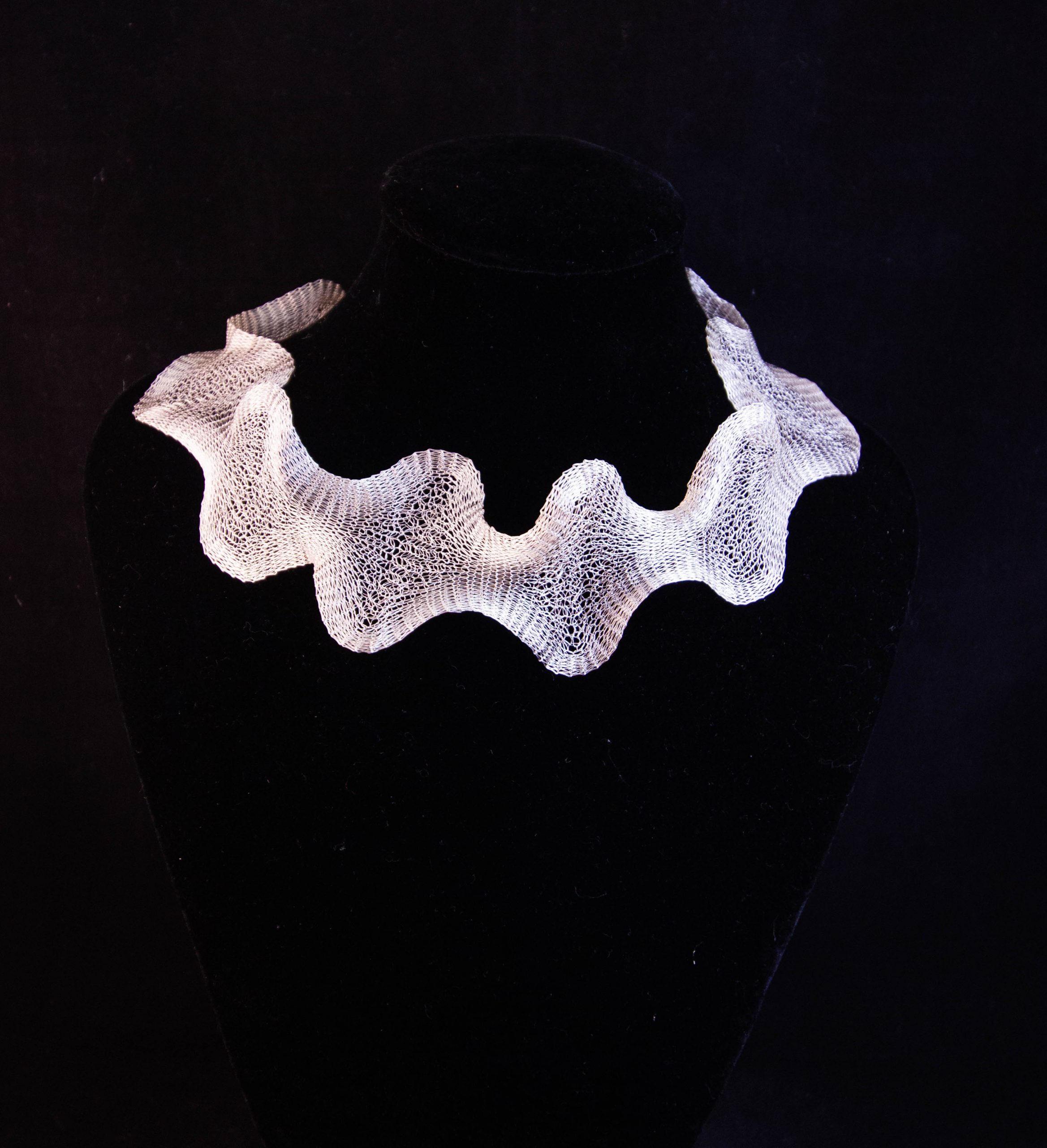 IMG_5596 Light grey titanium mesh convertible necklace/choker, no pendant. Also available in other colours.