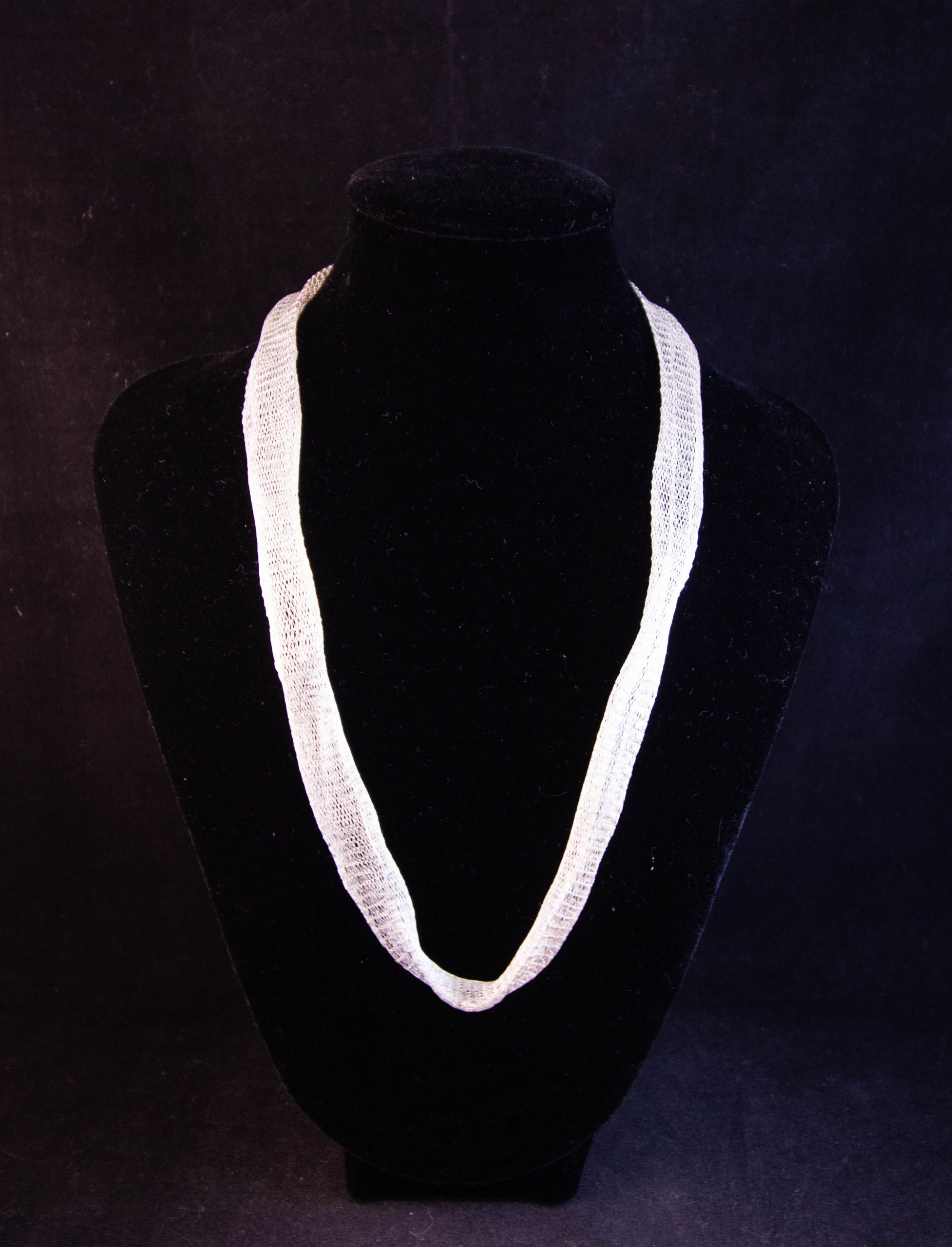 IMG_5598 Light grey titanium mesh convertible necklace/choker, no pendant. Also available in other colours.