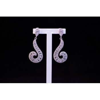 18k white gold and pave diamond drop earrings. Total diamond 2.56ct. Price includes nationwide delivery