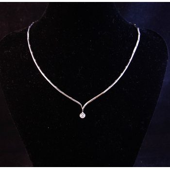 18k white gold and diamond solitaire necklace. Price includes nationwide delivery